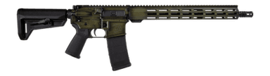 Shark Coast Distressed 5.56mm 30rd,16" Black Melonite Threaded Barrel, Green Distressed Cerakote Aluminum Receiver Picatinny Rail, M-Lok