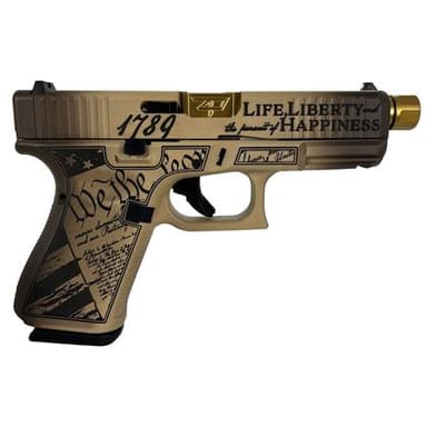 Glock 19 Gen 5 Constitution 9mm - Tan, Threaded Barrel, 15-Round