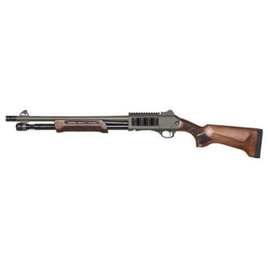 Panzer Arms CQB Tactical 12 Gauge 18.5" Pump Action Shotgun, OD Green/Walnut