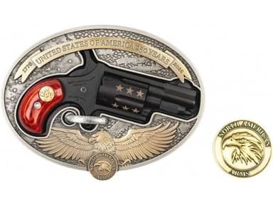 North American Arms Mini-Revolver NAA-22LR-BBO250 .22 LR 1.13" 5-Shot SAO Black Cerakote Belt Buckle Combo
