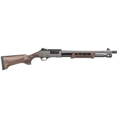 Panzer Arms CQB Tactical 12 Gauge 18.5" Pump Action Shotgun, Disruptive Grey/Natural Walnut