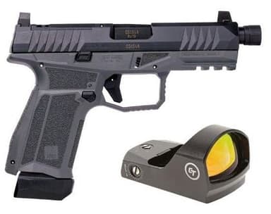 Arex Delta X Tactical Gray 9mm 4.6" Threaded Barrel 19-Rounds w/ Crimson Trace Red Dot