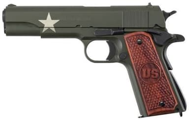 Auto-Ordnance 1911 Tanker .45 ACP OD Green, Custom Wood Grips