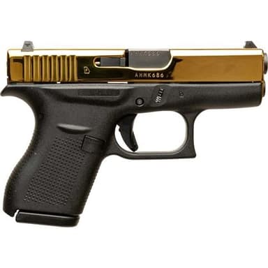 Glock G42 Compact .380 ACP - Black & Gold Titanium Finish