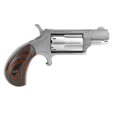 NAA Mini Revolver - .22 WMR Stainless Steel, Black/Red Grips