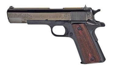 Colt 1911 Government .45 ACP 5in Black DLC Gold Scroll