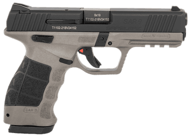 SAR9 Tactical 9mm Pistol - Ambi Safety, Serrated Slide
