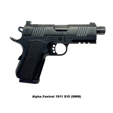 Alpha Foxtrot S15 - 9MM Semi-Auto Pistol, Black Anodized Finish