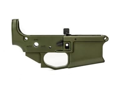 Griffin Armament MK2 Ambi Stripped AR-15 Lower Receiver - Ambidextrous Controls - Flared Magwell - Warhawk Green - MK2ALWHG