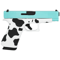 Glock G48 Gen5 9mm Luger 3.41in Robins Egg Blue Cerakote Cow Print - 9mm