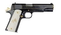 Colt 1911 Classic Engraved .38 Super 5in Polished Black - .38 Super