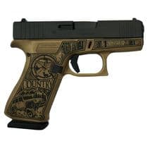 Glock 43X Sand Engraved 9mm Semi-Auto Handgun - Co... - 9mm