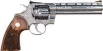 Colt Python Gen 1 .357 Magnum Engraved Revolver - 6" Stainless Steel - .357 Magnum