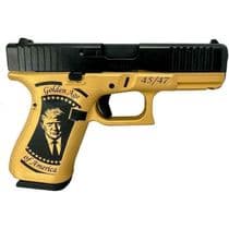 Glock 19 Gen5 Golden Age Trump 9mm 4.02in Gold / B... - 9mm