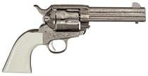 Cimarron Meldrum Engraved Nickel .45 Colt Revolver... - .45 Colt