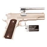 Tisas 1911A1 Stakeout 9mm Nickel Pistol - Classic Wood Grip Edition - view 3