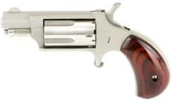 NAA Mini-Revolver: Compact .22LR/.22WMR Stainless Rosewood Grips - view 3