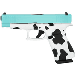 Glock G48 Gen5 9mm Luger 3.41in Robins Egg Blue Cerakote Cow Print - view 2