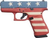 Glock 43X Gen 1 Patriotic Compact 9mm Pistol, Cerakote Flag Finish - view 2
