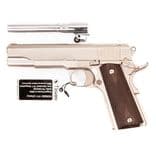 Tisas 1911A1 Stakeout 9mm Nickel Pistol - Classic Wood Grip Edition - view 2