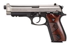 Taurus PT-92 9mm Dual Action Pistol - Black/Tungsten Wood Grips - view 2