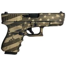 Glock G19 Gen 3 9mm 4.02in Distressed Burnt Bronze USA Flag - 9mm