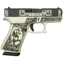 Glock 43X "Horses" Grey 9mm Compact Semi-Auto Handgun, Ergonomic Grip - 9mm