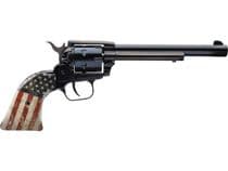 Heritage Mfg RR22B6-USF02 Rough Rider 6 Shot,.22L.R Revolver, 6.50" Black Steel Barrel & Cylinder, Black Oxide Zinc Alloy Frame, US Flag