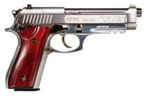 Taurus PT92 Stainless Wood 9mm Pistol - 17rd, 5" Barrel - 9mm